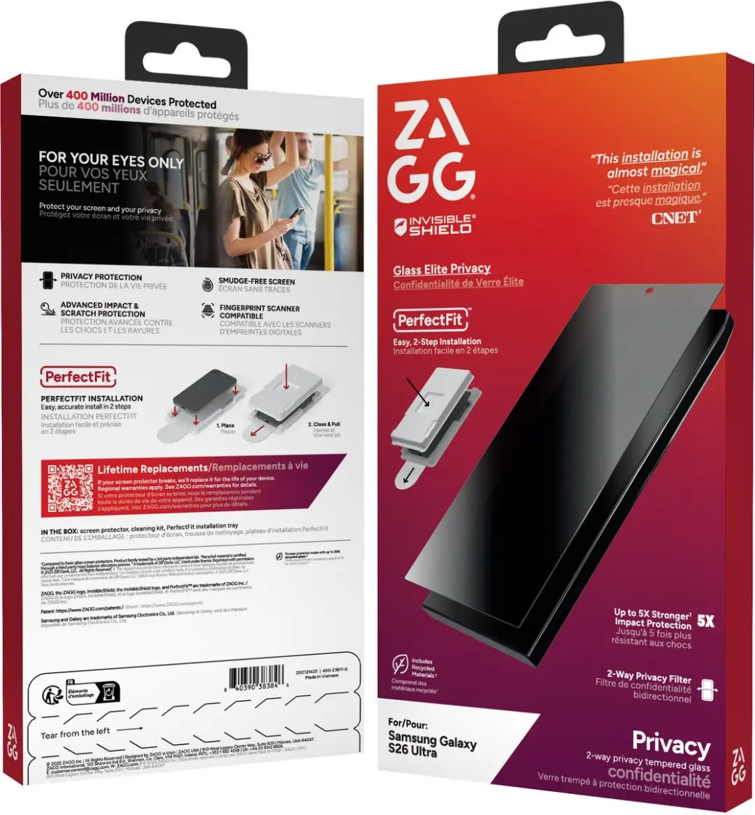 ZAGG InvisibleShield Glass Elite Screen Protector Samsung Galaxy S26 Ultra - Privacy Glas