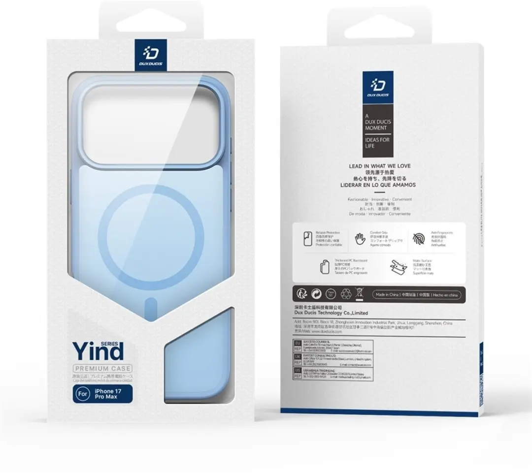 Dux Ducis Yind iPhone 17 Pro Max Hoesje - Lichtblauw - afbeelding 6 van 6