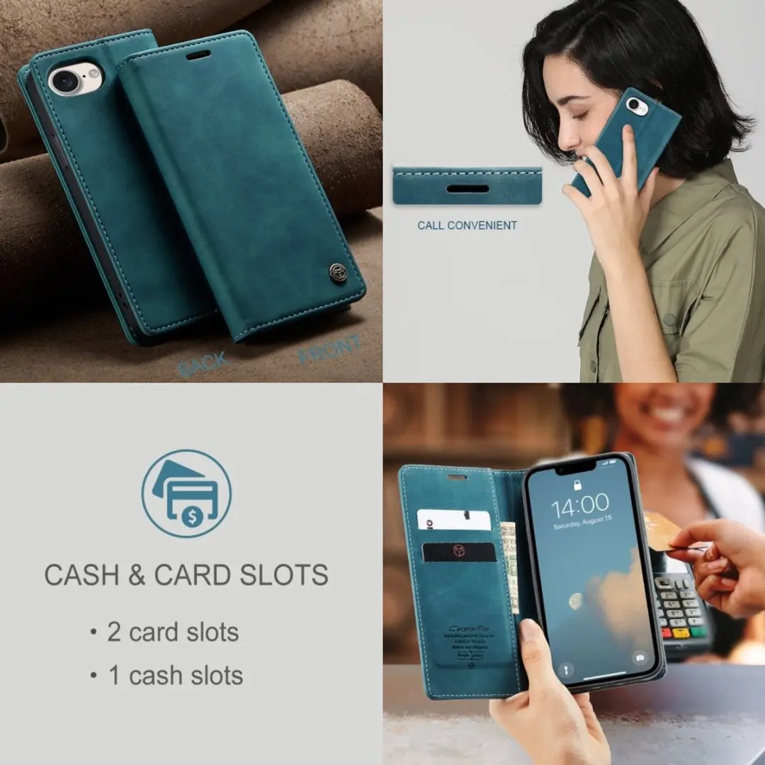 Caseme 013 Book Case iPhone Hoesje - Blauw