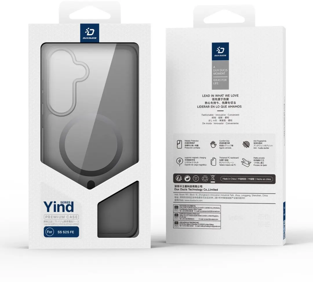 Dux Ducis Yind Series Hoesje Samsung Galaxy S25 FE - Mat Transparant Zwart