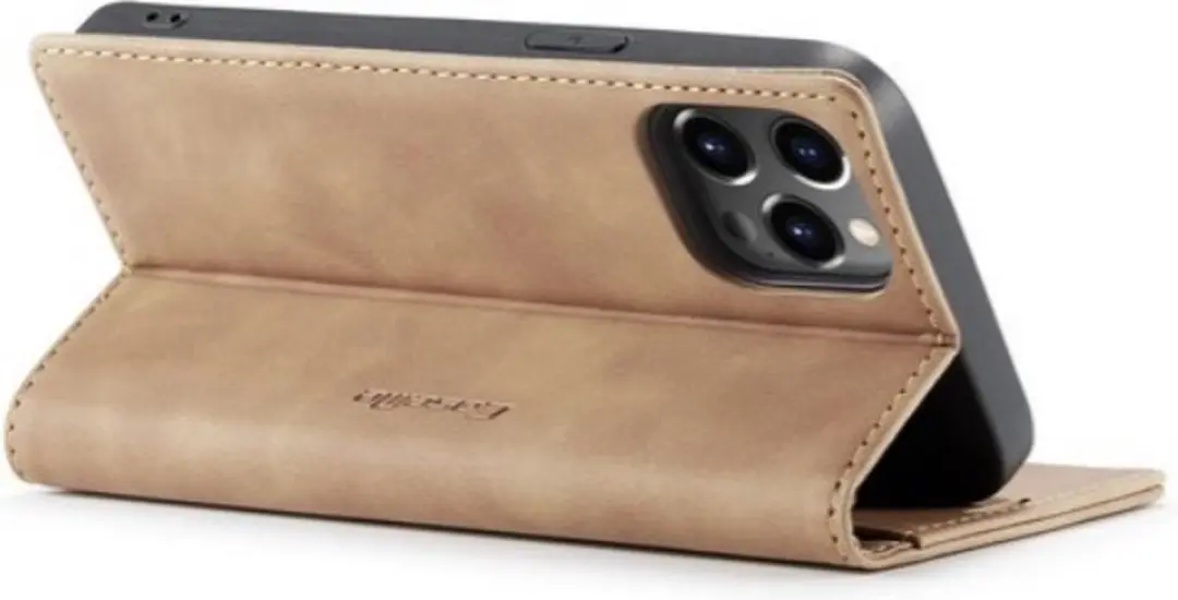 Caseme Bookcase iPhone 13 Pro Max Hoesje - Lichtbruin