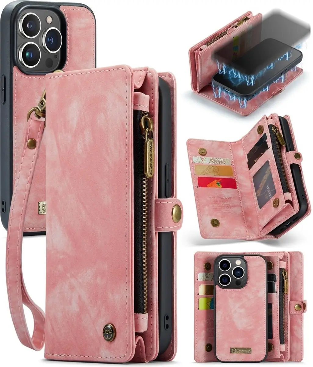 Caseme Vintage 2-in-1 Portemonnee Hoes iPhone 15 Pro