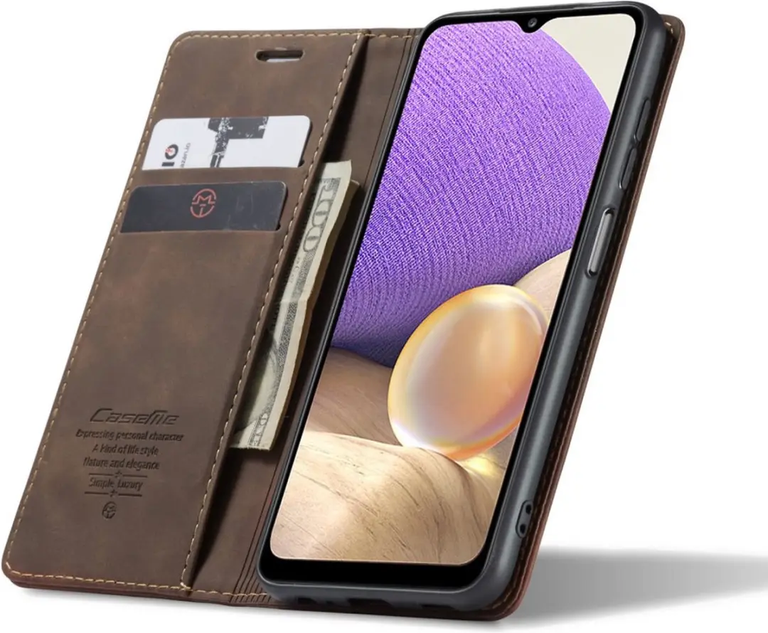 Caseme 013 Book Case Hoesje Samsung Galaxy A32 5G - Donkerbruin