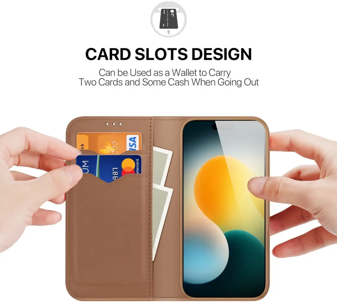 Dux Ducis Hivo Hoesje iPhone 17 Pro - Bruin Leder