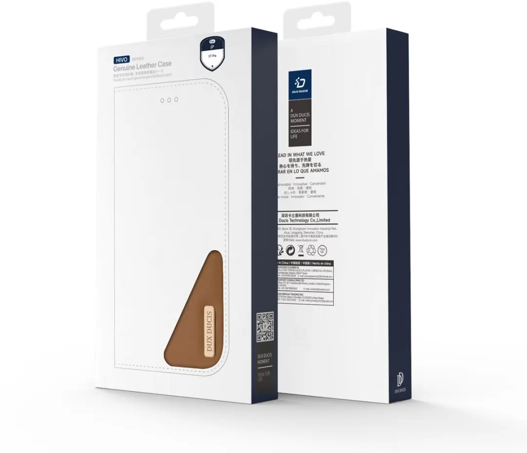 Dux Ducis Hivo Hoesje iPhone 17 Pro - Bruin Leder
