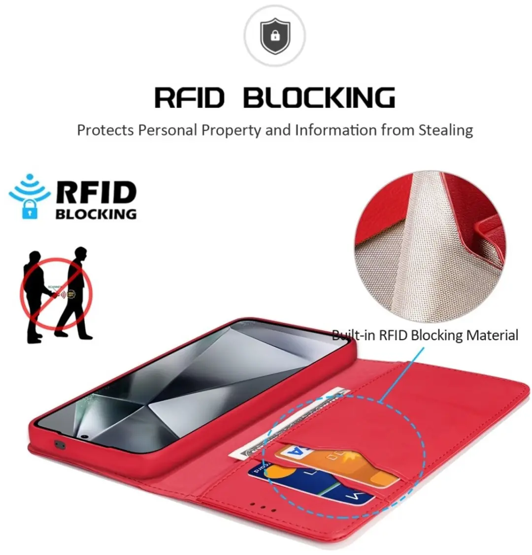 Dux Ducis Hivo Hoesje Samsung Galaxy S25 Ultra - Rood - afbeelding 6 van 6