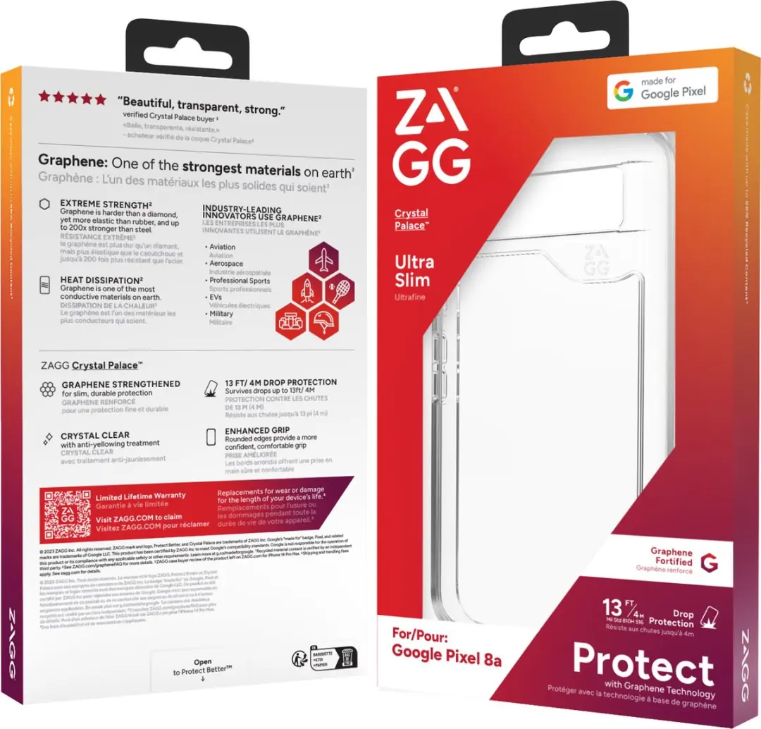 ZAGG Crysal Palace Hoesje 702313428 - Pixel 8a - 4M DropProof - Transparant