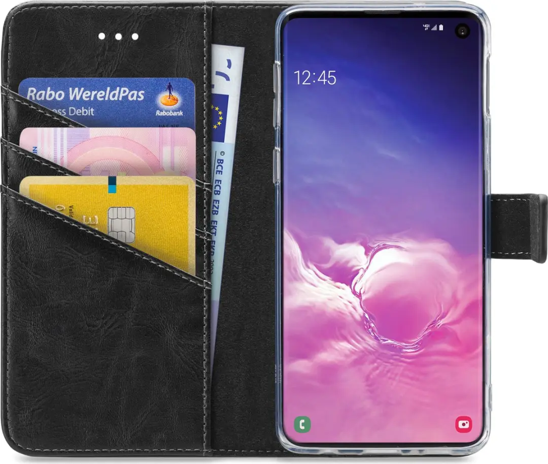 My Style MSFWLT1007 Telefoonhoesje Samsung Galaxy S10e - 3 Pasjes Zwart