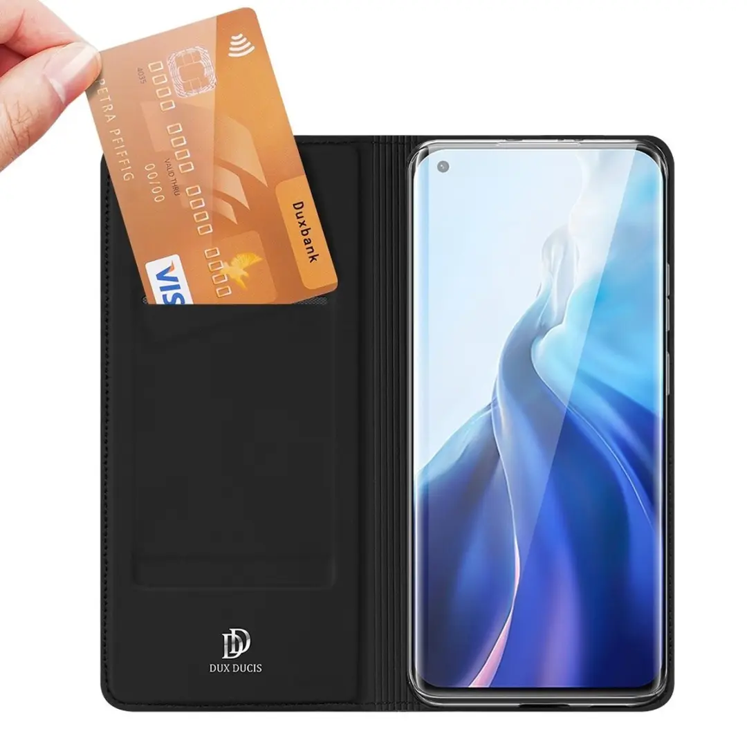 Dux Ducis Pro Serie Slim Wallet Hoes Xiaomi Mi 11 - Zwart - afbeelding 6 van 6