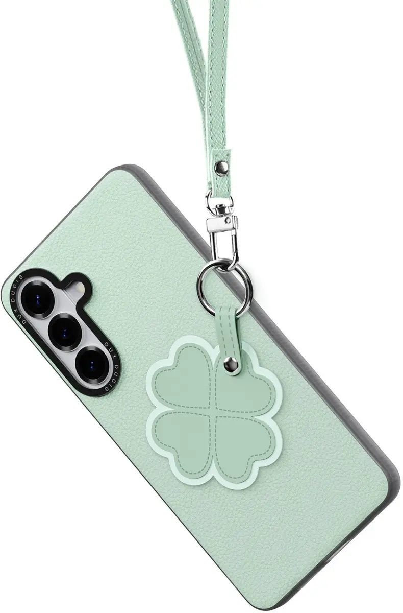 Dux Ducis Luvy PU-leren Backcover Samsung Galaxy S26 Plus - Klavertje/Groen