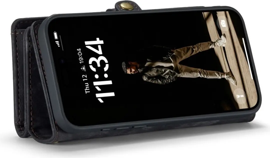 CaseMe 008 iPhone 16 Plus Hoesje - 2-in-1 Book Case & Portemonnee - 8 Pasjes - Zwart