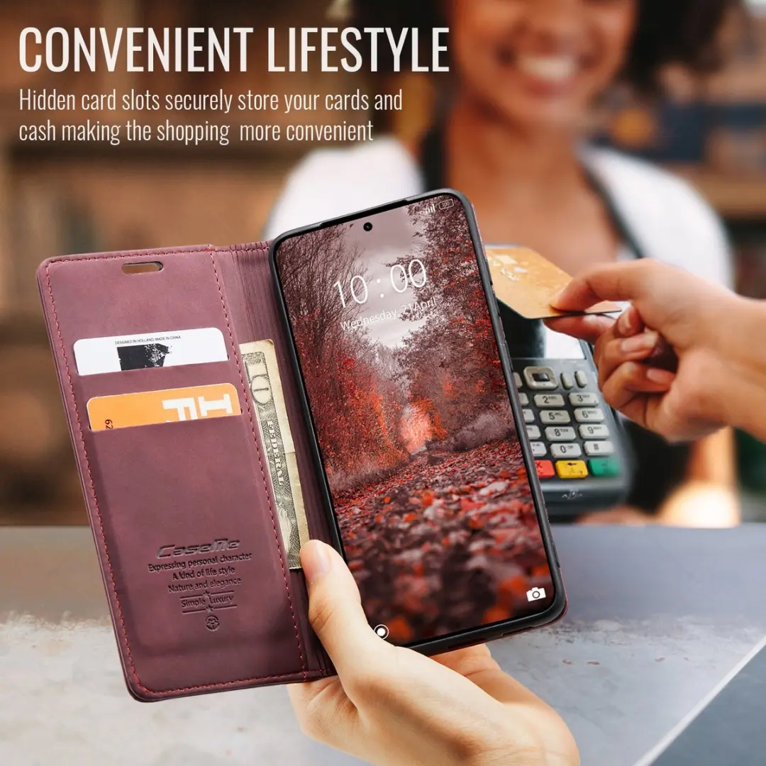Caseme 013 Book Case Hoesje - Xiaomi Redmi Note 15 Pro 5G - Bordeaux
