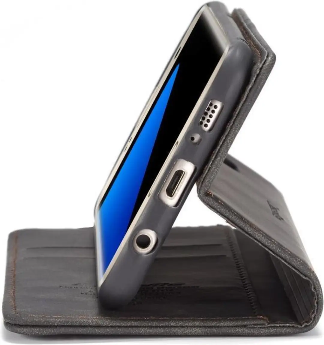 Caseme Book Case Samsung Galaxy S7 Edge - 2 Pasjes - Zwart