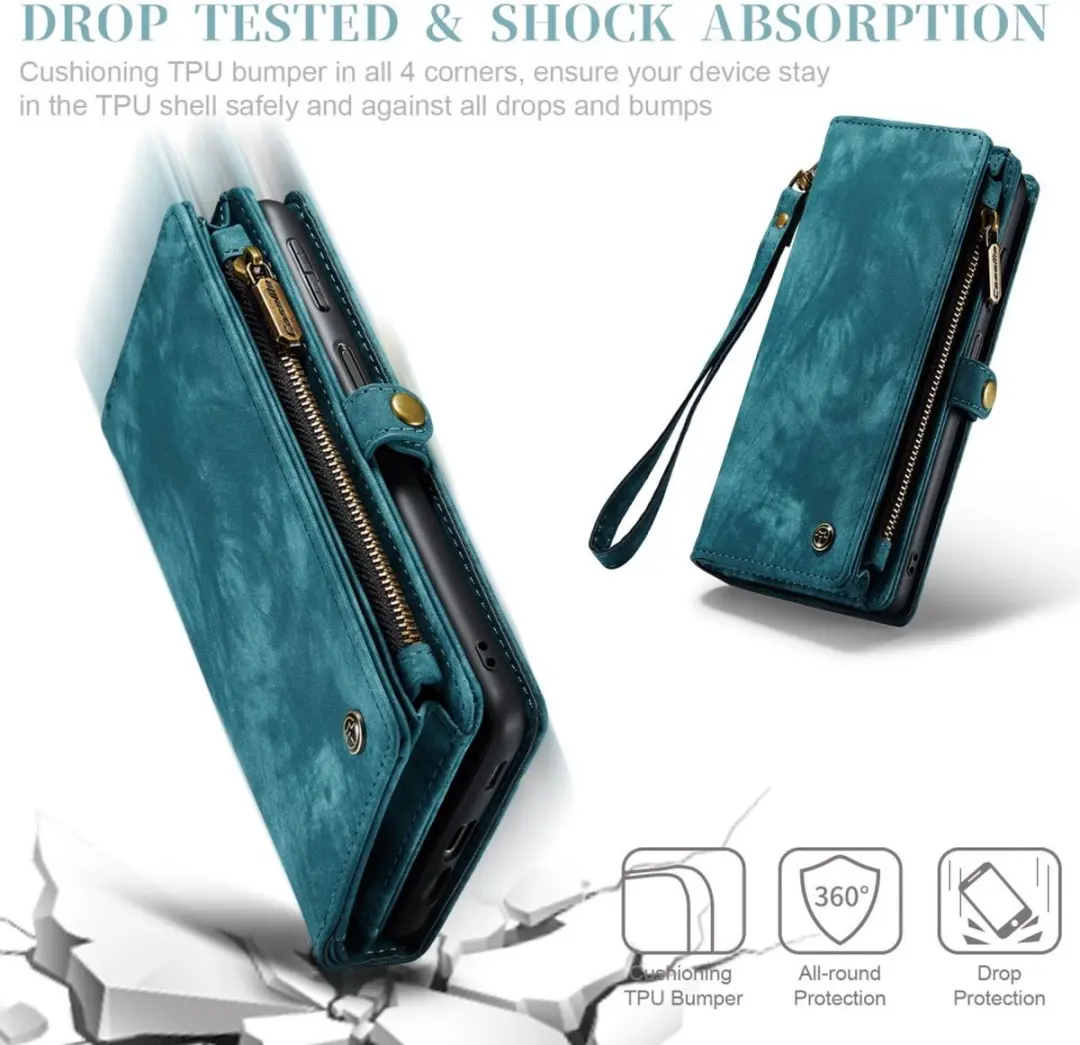 Caseme 008 Hoesje Samsung Galaxy A54 - Blauw - 8 Pasjes
