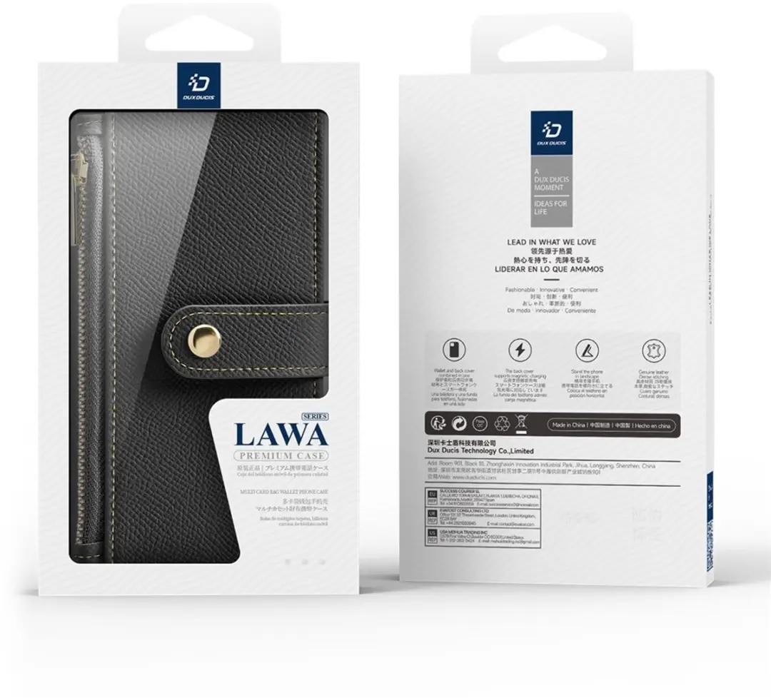 Dux Ducis Lawa iPhone 17 Pro Hoesje - MagSafe - 7 Pasjes - Zwart