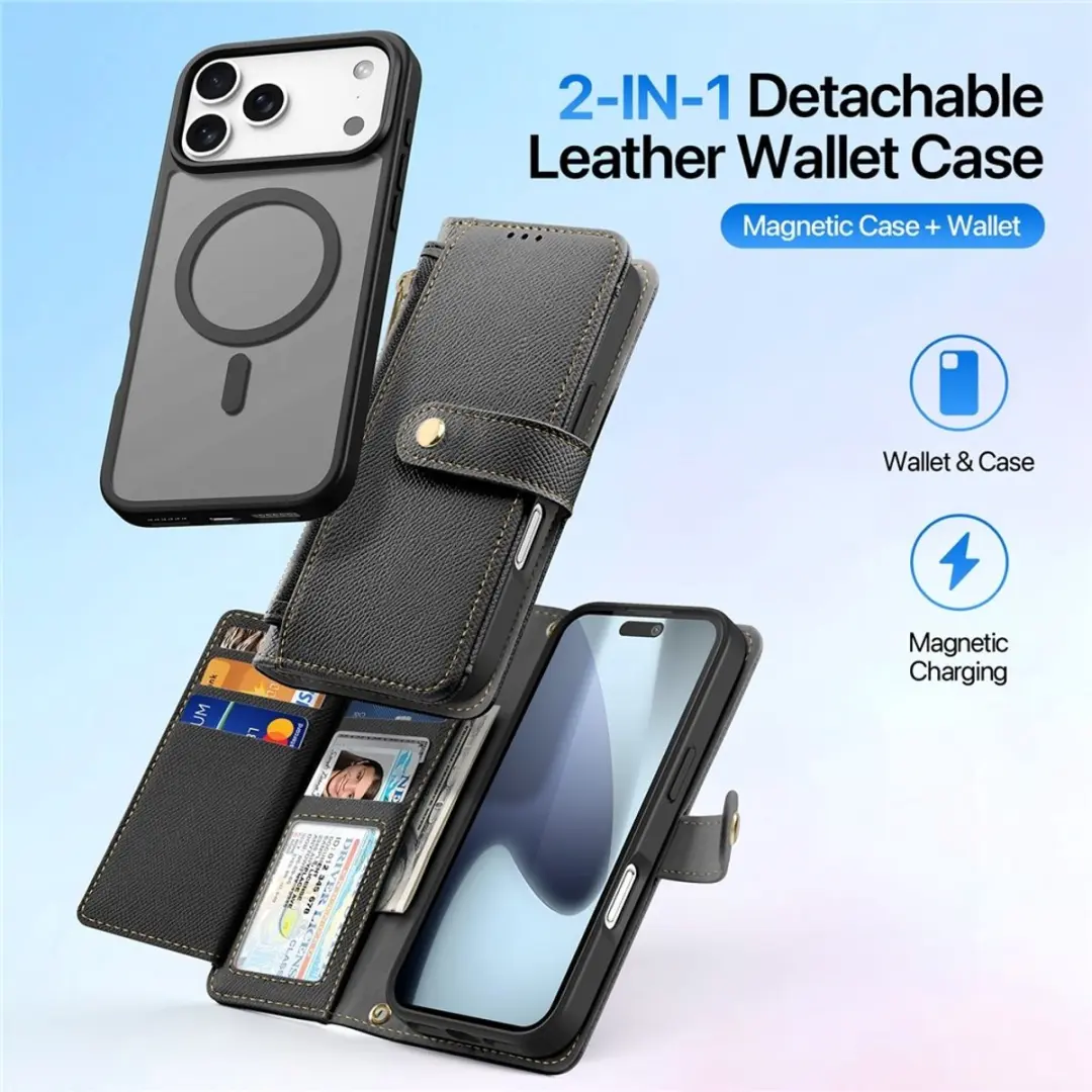 Dux Ducis Lawa iPhone 17 Pro Hoesje - MagSafe - 7 Pasjes - Zwart - afbeelding 6 van 6