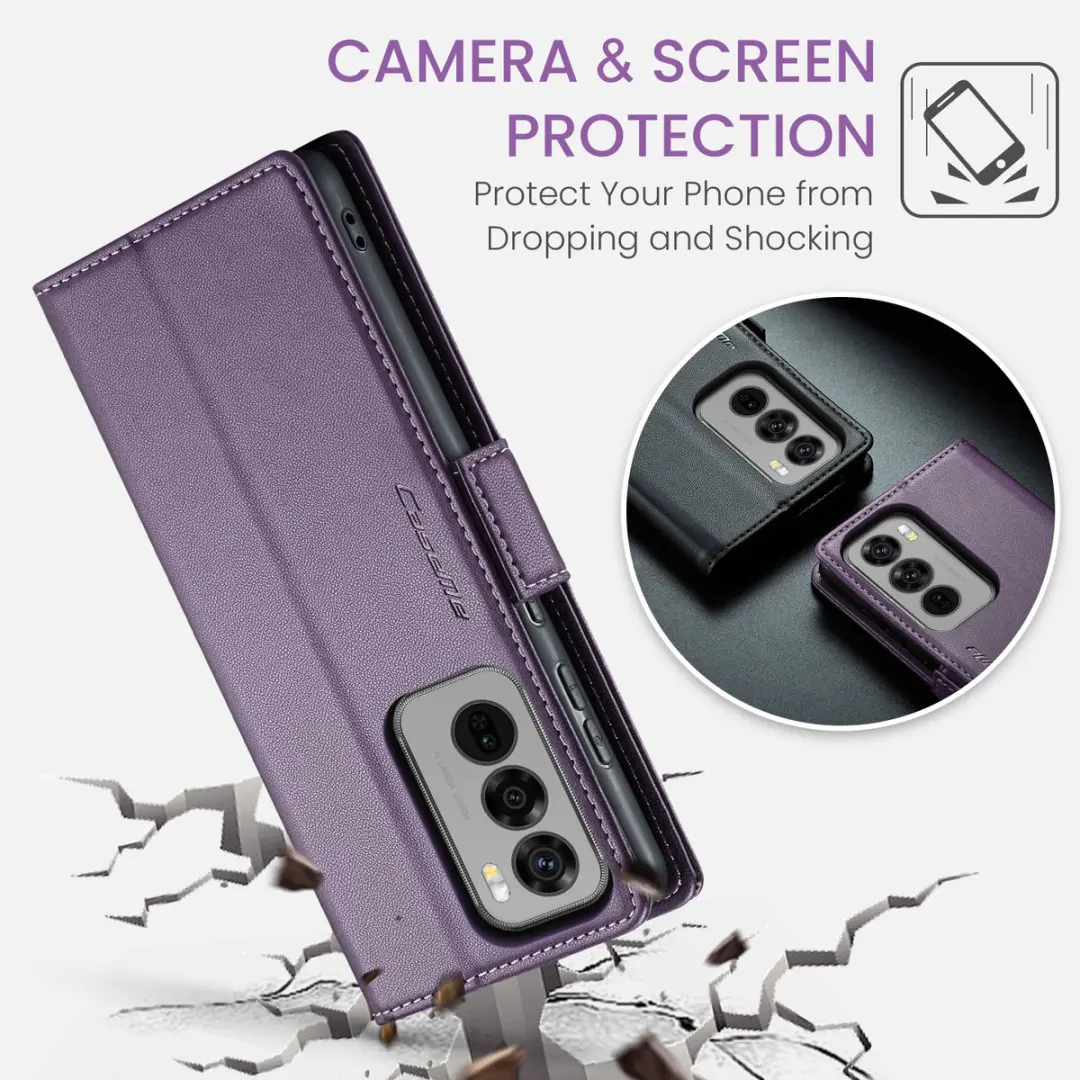 Caseme Wallet Case OPPO Reno 12 Pro - RFID & Magneetsluiting - Paars