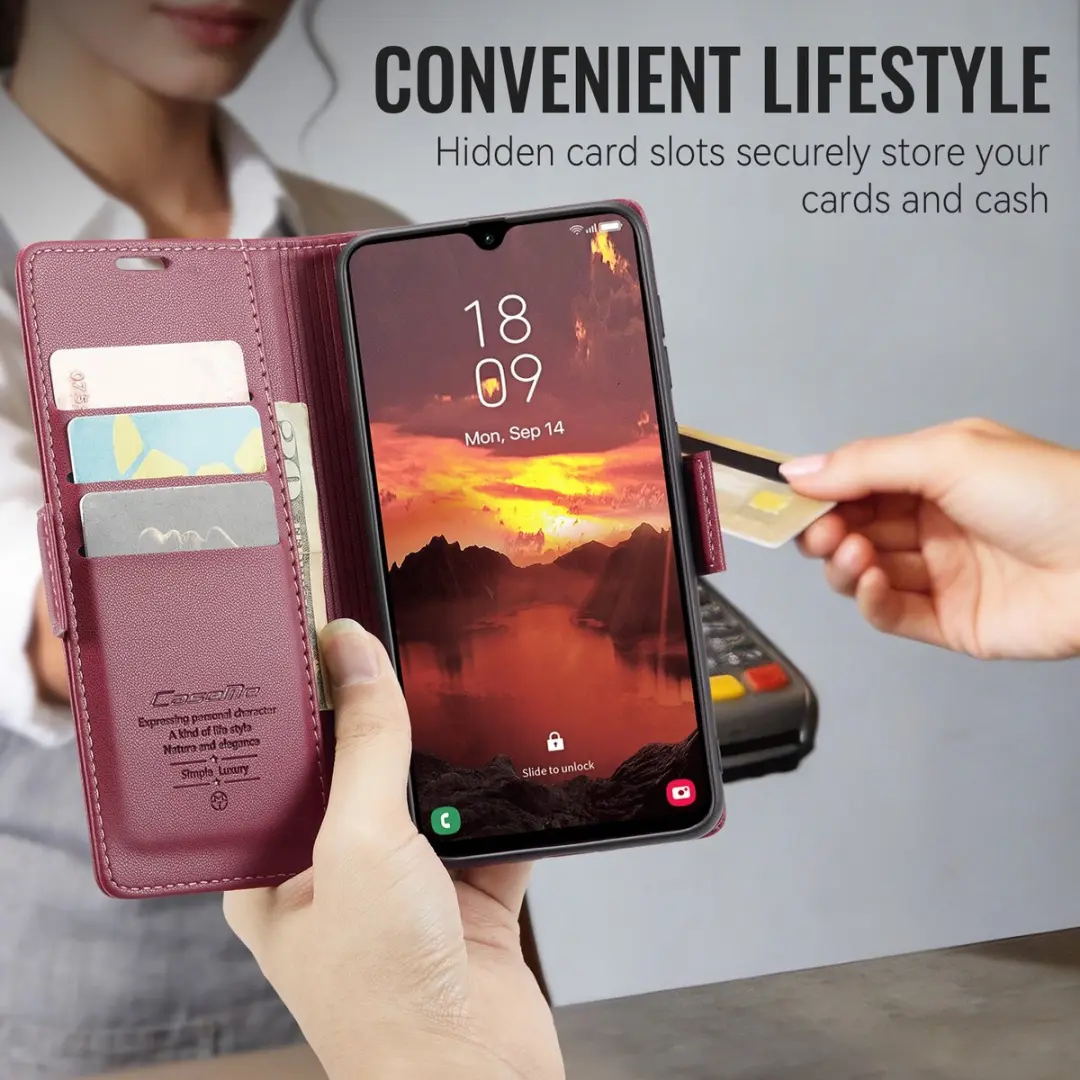 Caseme Samsung Galaxy A27 Wallet Book Hoesje - Rood