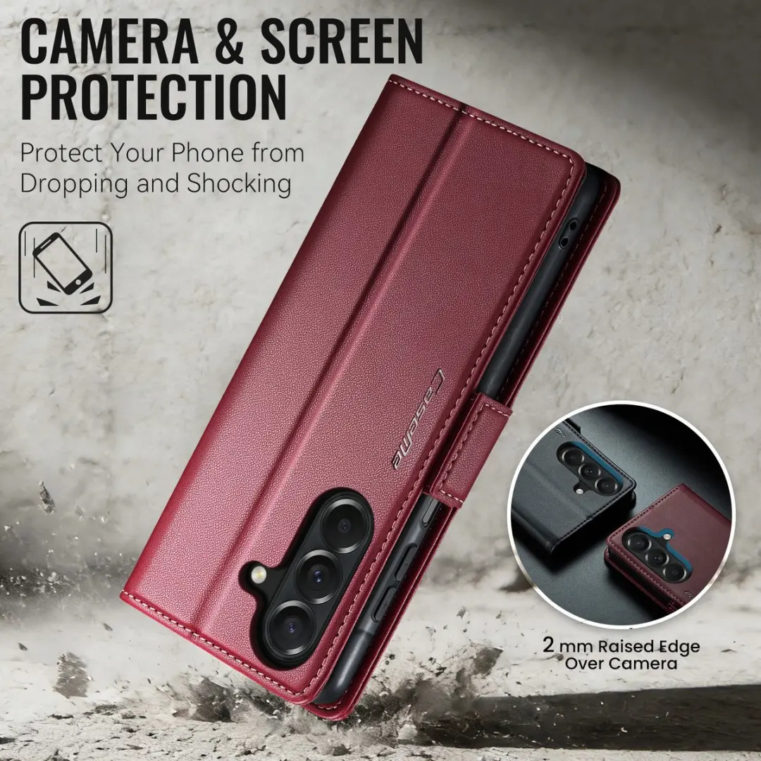 Caseme Samsung Galaxy A27 Wallet Book Hoesje - Rood - afbeelding 6 van 6