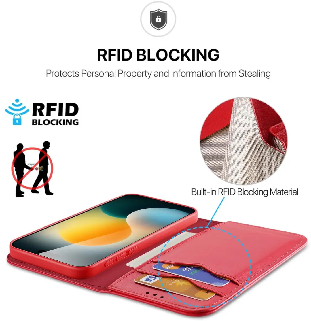 Dux Ducis Hivo Hoesje iPhone Air - Rood Leder - 2 Pasjes