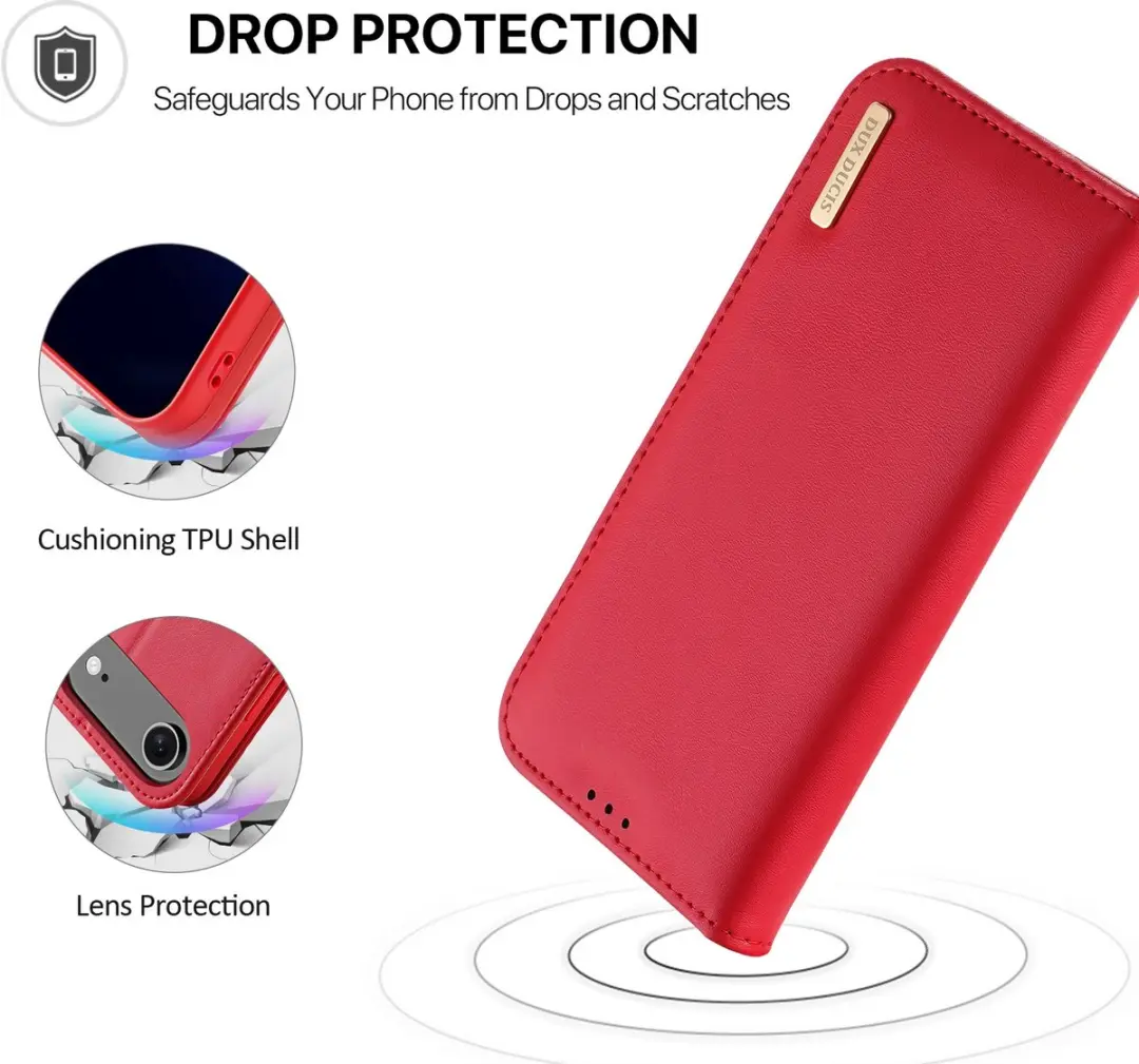 Dux Ducis Hivo Hoesje iPhone Air - Rood Leder - 2 Pasjes