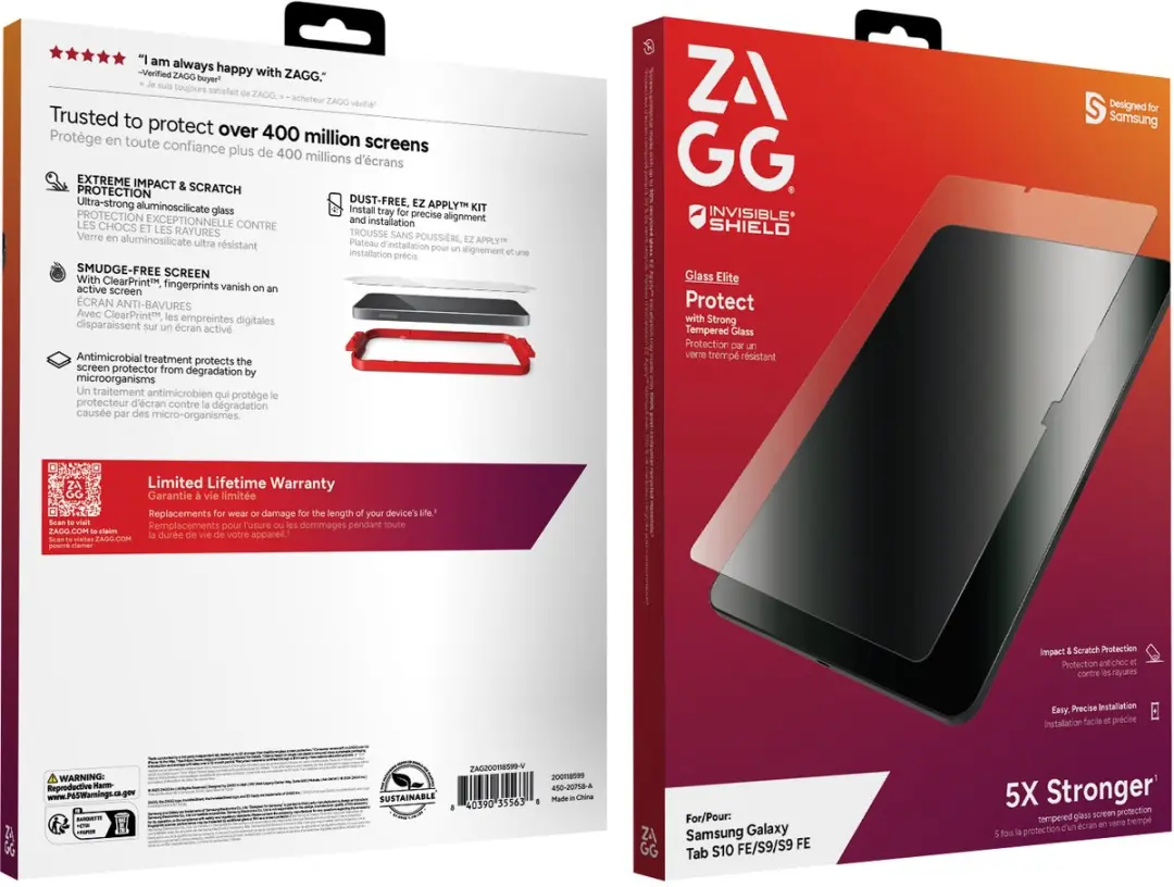 ZAGG InvisibleShield 200118310 Glasbeschermer - Samsung Galaxy Tab S9/S10 FE - Transparant