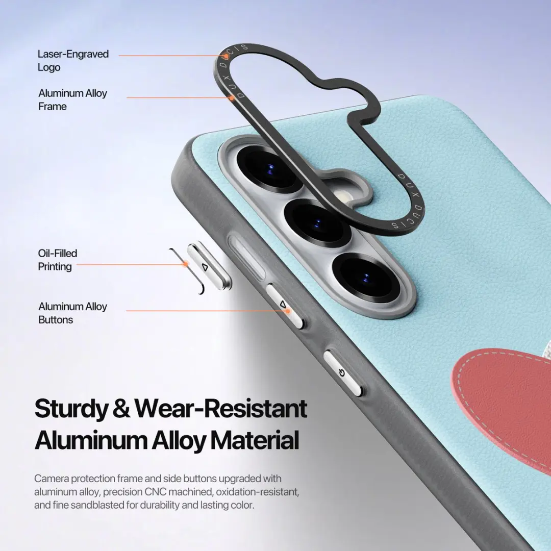 Dux Ducis Luvy Backcover Samsung Galaxy S26 Plus - PU-leer - Harten/Lichtblauw