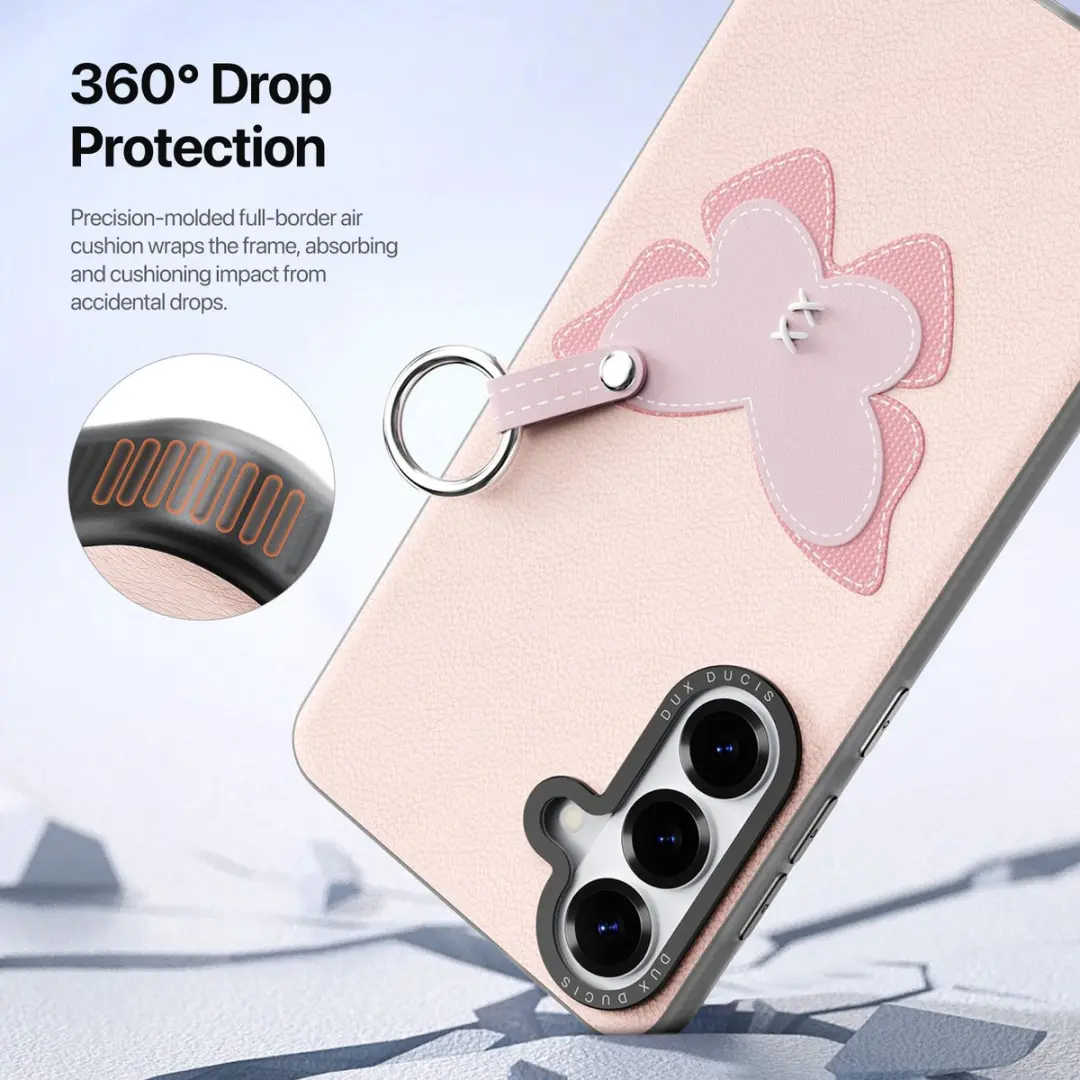 Dux Ducis Luvy PU-leer Backcover Samsung Galaxy S26 - Vlinder/Lichtroze - 8721389804417