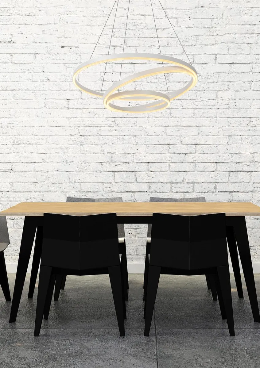 Lucide TRINITI - Hanglamp - Ø 80 cm - LED Dimbaar - 3000K - Wit
