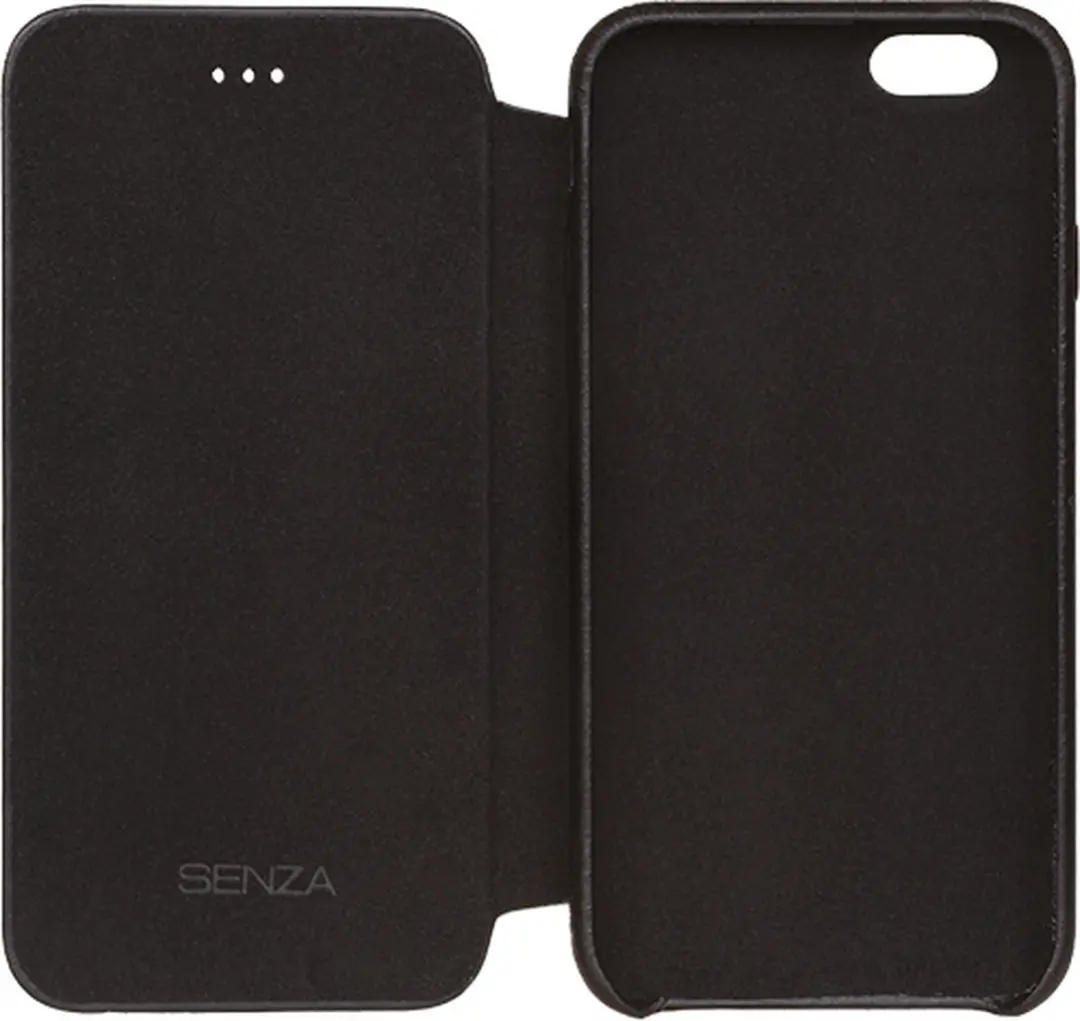 Senza Pure Skinny Serie BKLCS1024 iPhone 6/6s Hoesje - Echt Leer - 3 Pasjes - Zwart