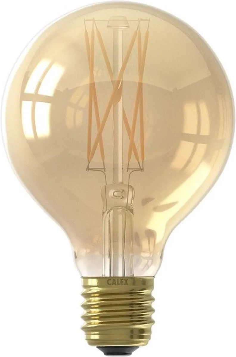 Calex Filament LED G80 E27 4W - Goud - 2100K Warm Wit - afbeelding 6 van 6