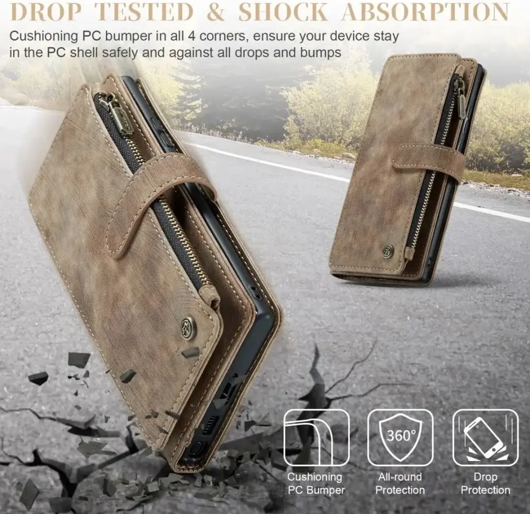 Caseme C30 Hoesje Samsung Galaxy S23 Ultra - Bruin