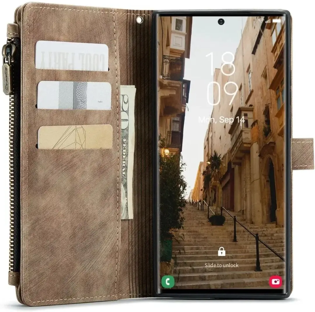 Caseme C30 Hoesje Samsung Galaxy S23 Ultra - Bruin - afbeelding 6 van 6
