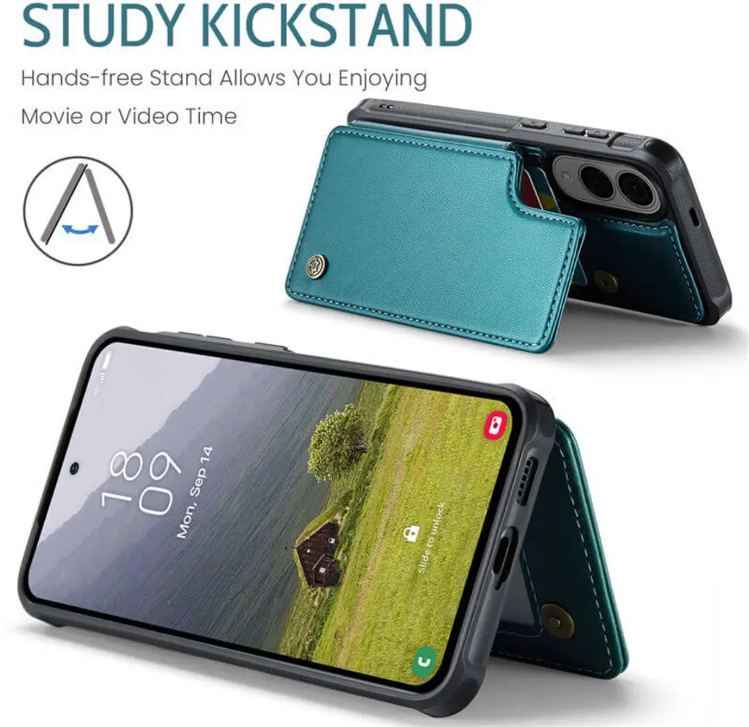 Caseme Portemonnee Backcover Galaxy S25 Edge - Anti-RFID Groen