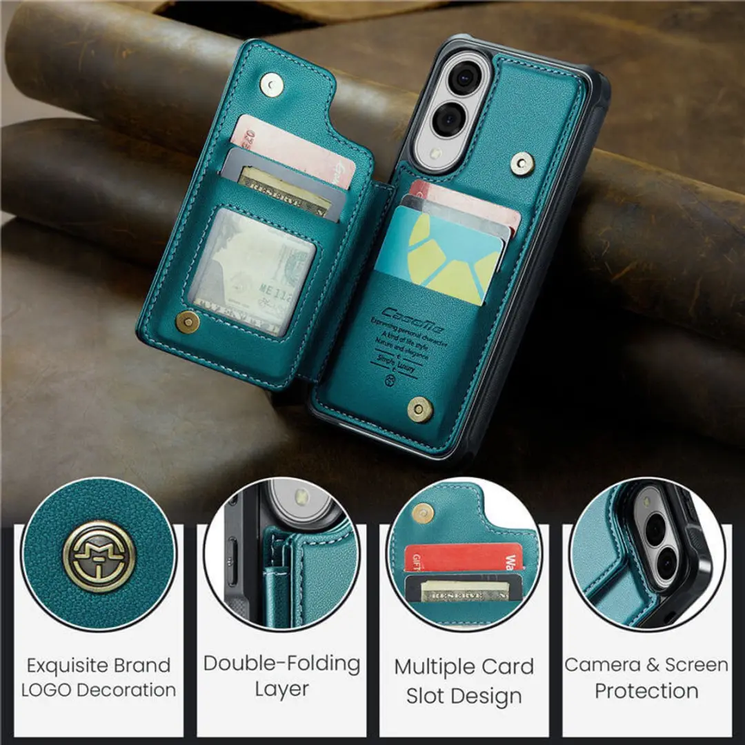 Caseme Portemonnee Backcover Galaxy S25 Edge - Anti-RFID Groen