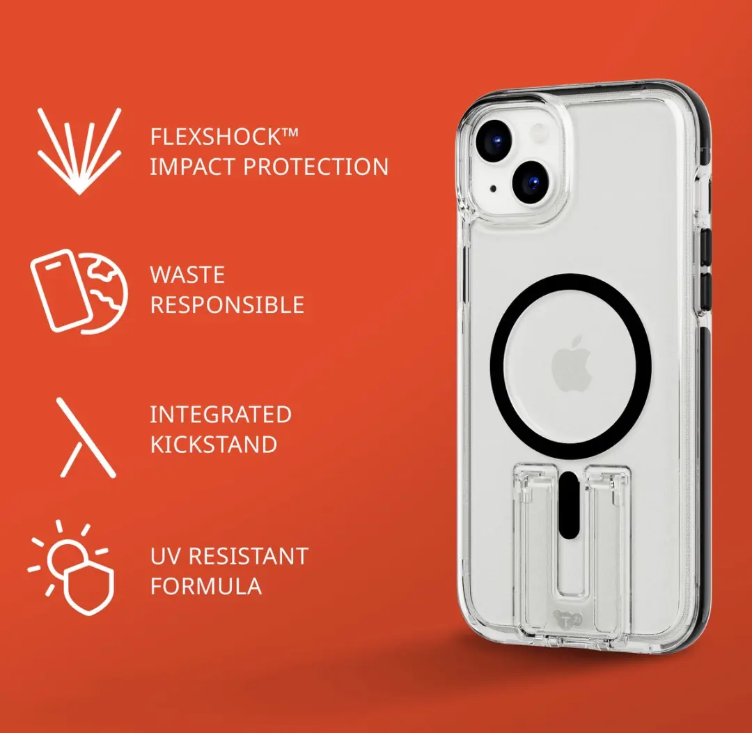 Tech21 Evo Crystal Kick iPhone 15 Plus Hoesje T21-10471 - Transparant/Zwart
