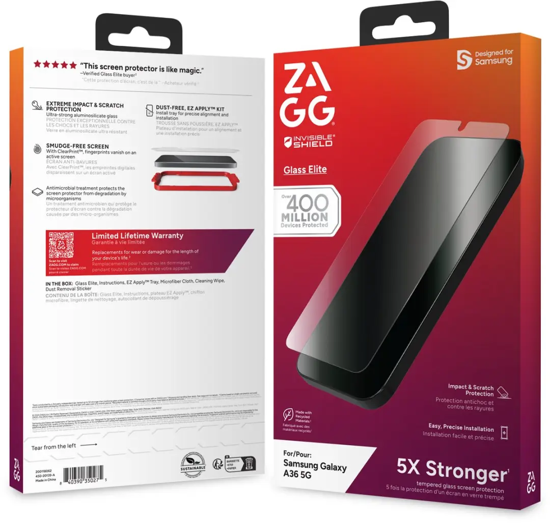 ZAGG InvisibleShield Glass Elite Samsung Galaxy A36 Schermbeschermer