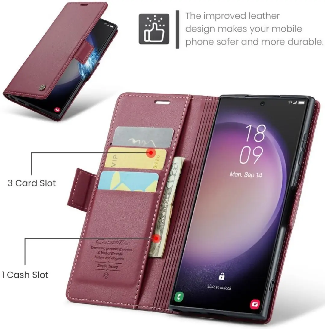 Caseme 023 Hoesje Samsung Galaxy S23 Ultra - Rood