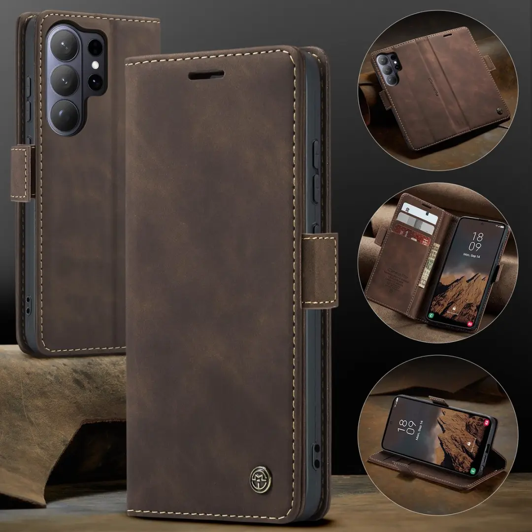 Caseme 013 Book Case Hoesje Samsung Galaxy S26 Ultra - Donkerbruin