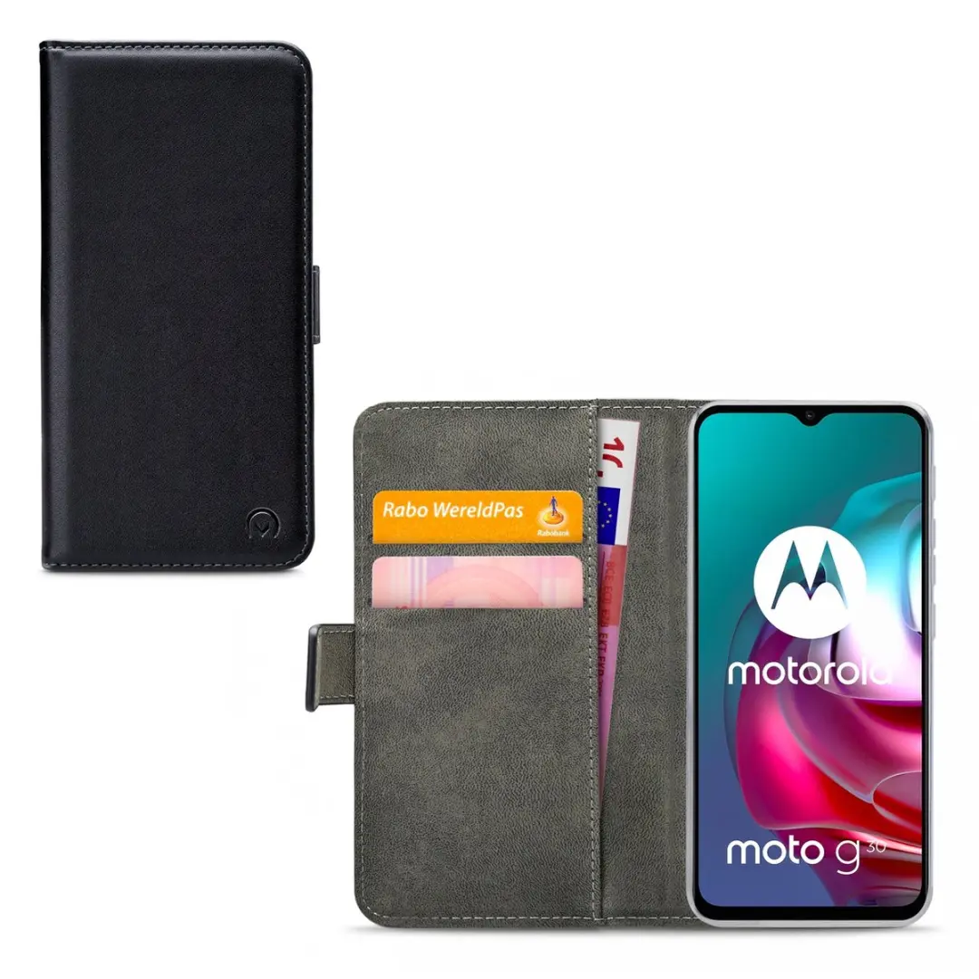 Mobilize Moto G30 Bookcase Hoesje - Zwart - 4 Pasjes