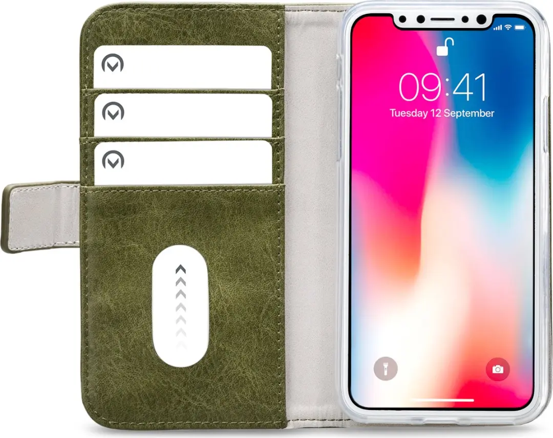 Mobilize Elite Gelly Bookcase iPhone XS Max - Groen - 3 Pasjes