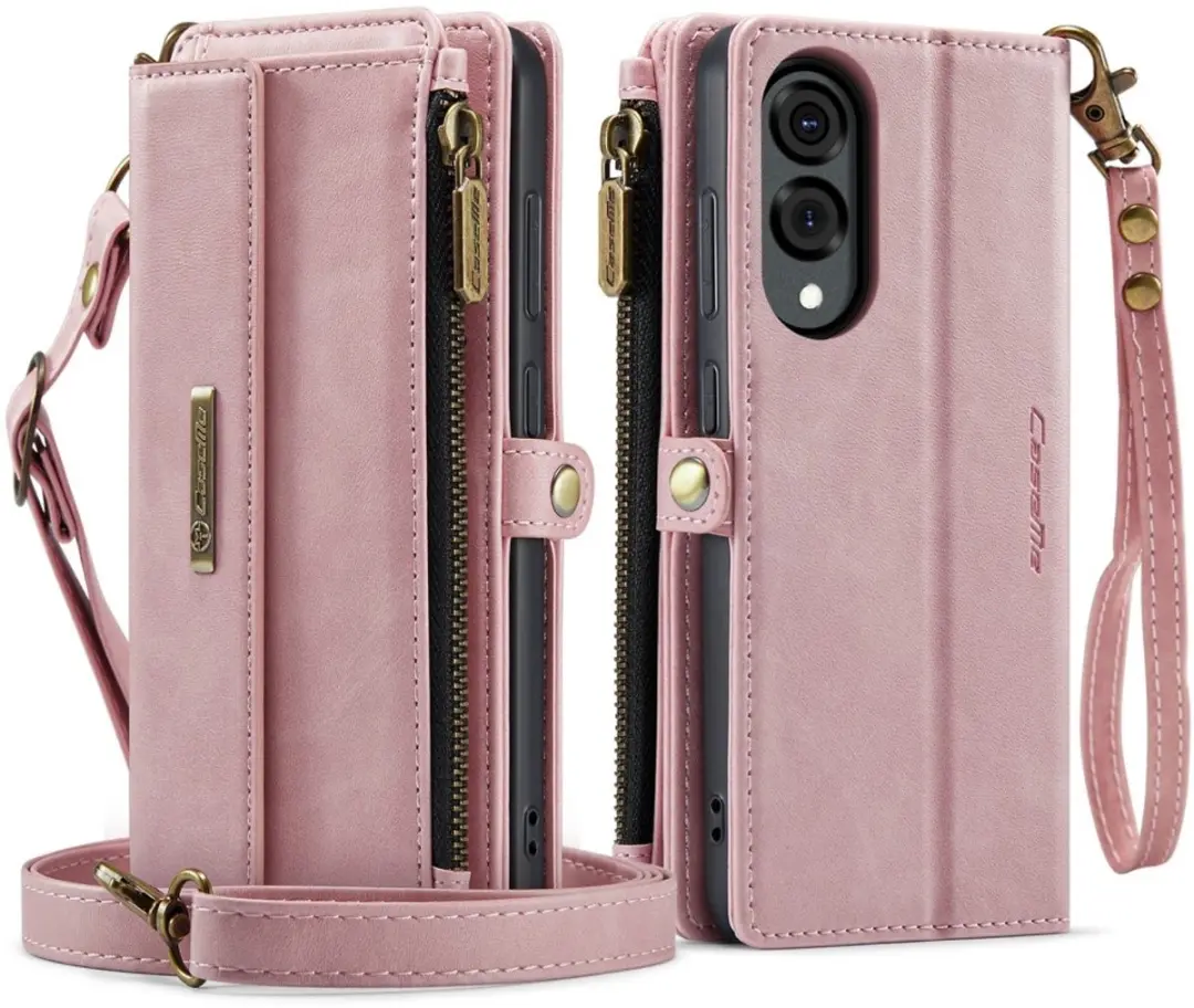 Caseme Samsung Galaxy S25 Edge Hoesje Portemonnee - Lichtroze - 9 Pasjes