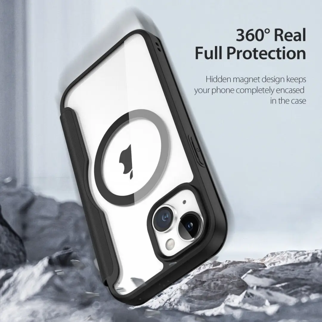 Dux Ducis iPhone 15 Plus Hoesje - MagSafe Book Case - Zwart