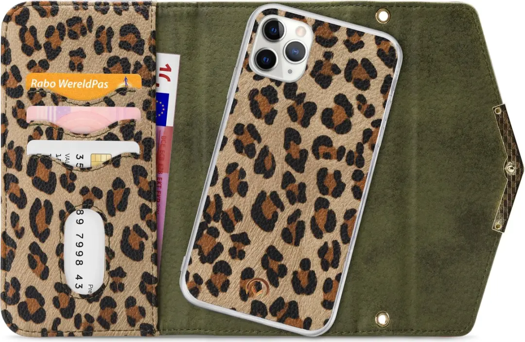 Mobilize iPhone 11 Pro Max Hoesje Luipaard Groen - 3 Pasjes