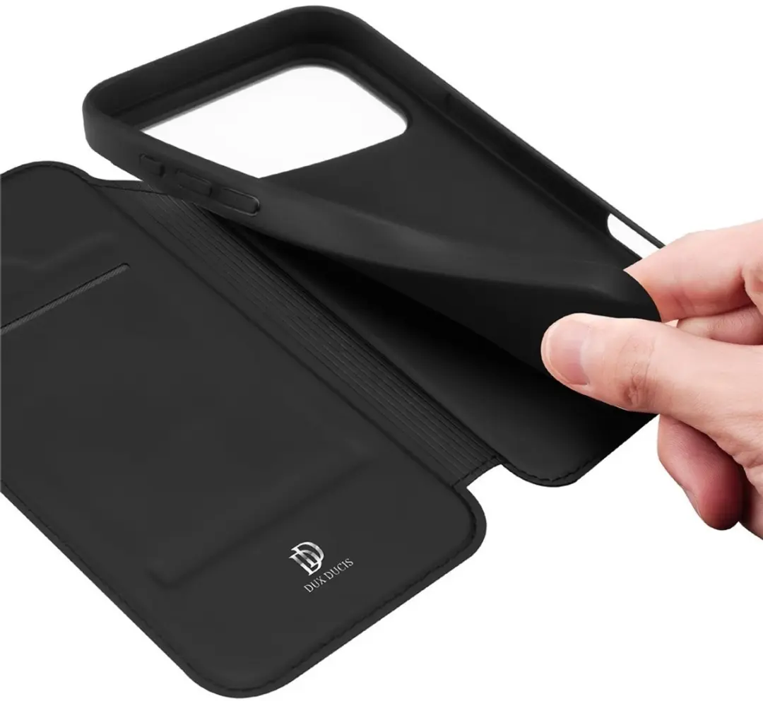 Dux Ducis iPhone 17 Pro Max Hoesje Slim Bookcase - Zwart