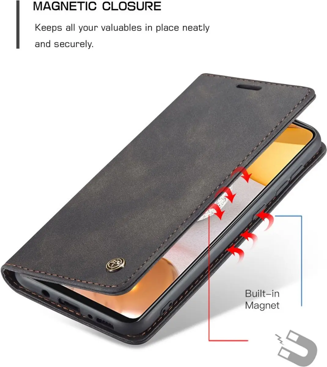 Caseme Book Case Samsung Galaxy S21 Ultra - 2 Pasjes - Zwart