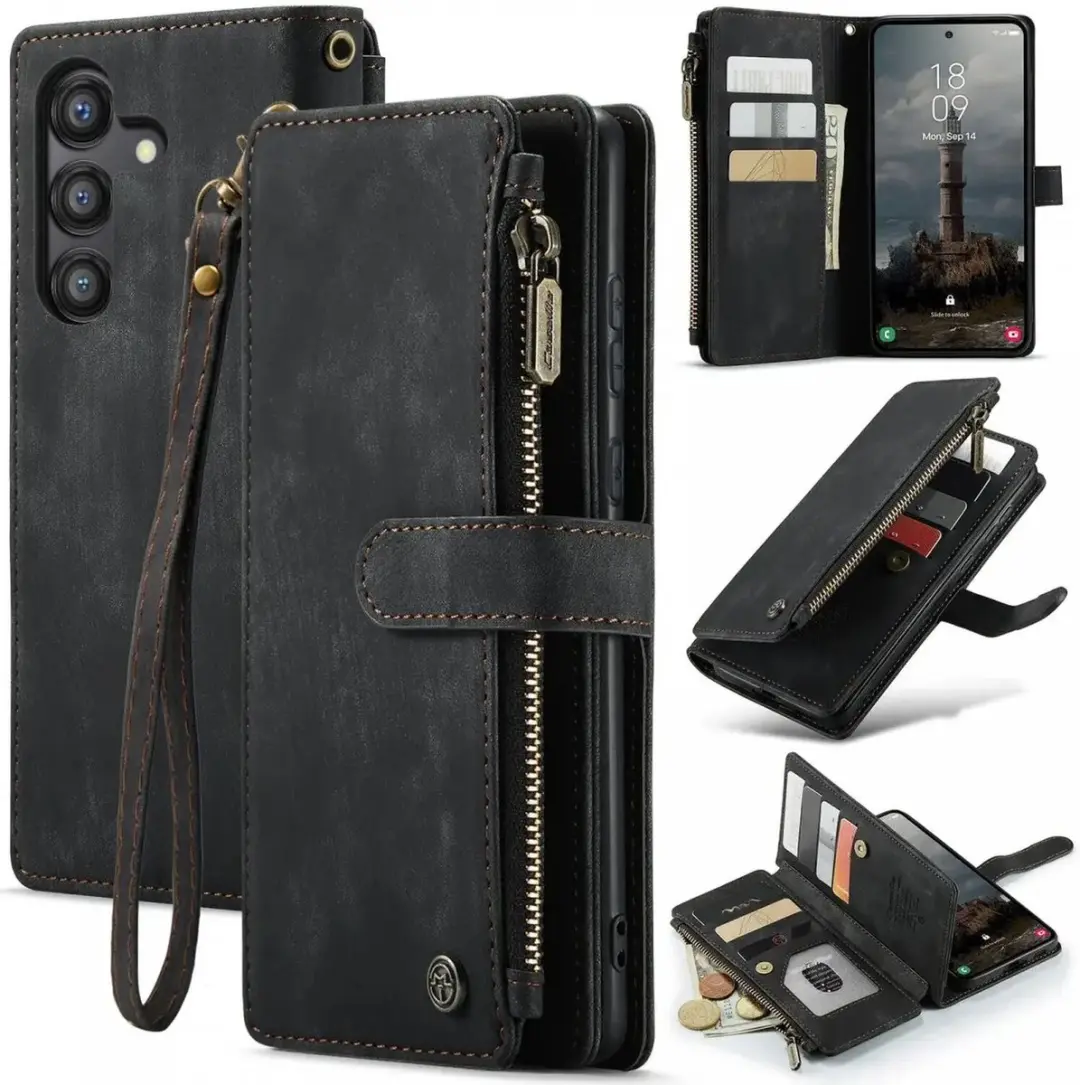Caseme C30 Hoesje Samsung Galaxy A55 - Wallet Zwart