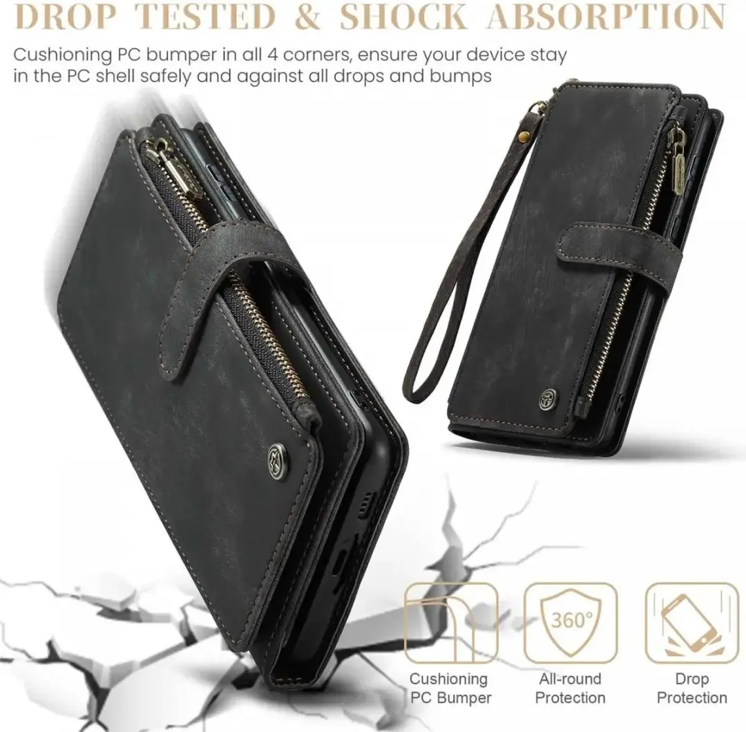 Caseme C30 Hoesje Samsung Galaxy A55 - Wallet Zwart