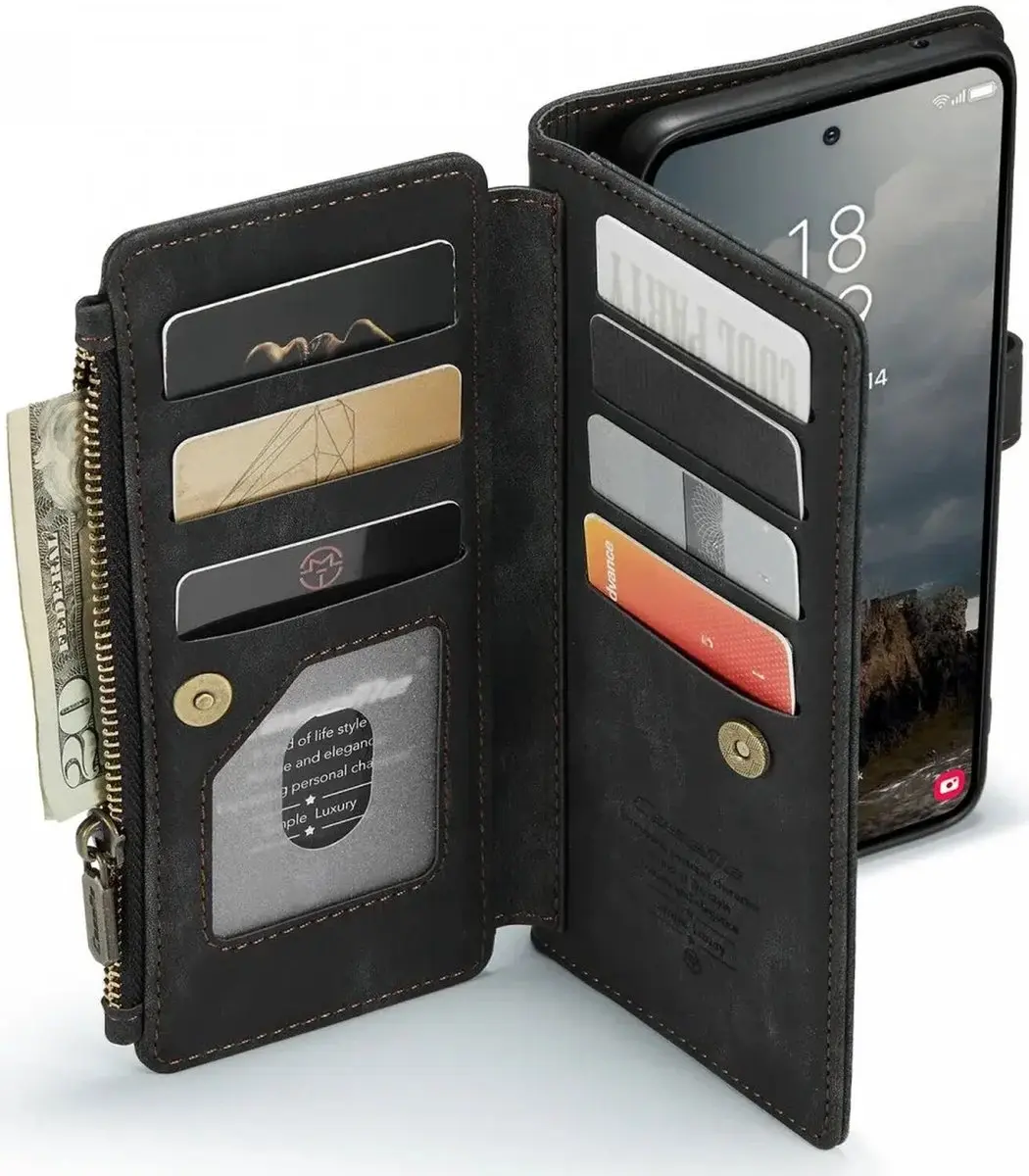 Caseme C30 Hoesje Samsung Galaxy A55 - Wallet Zwart