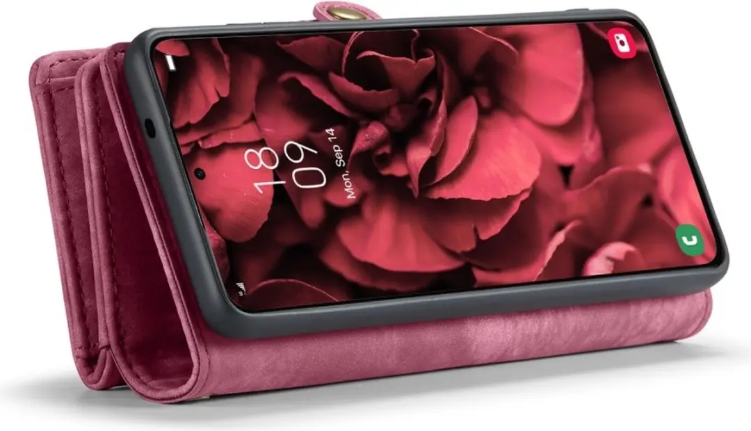 Caseme Samsung Galaxy S25 Hoes - Vintage 2-in-1 Portemonnee Rood